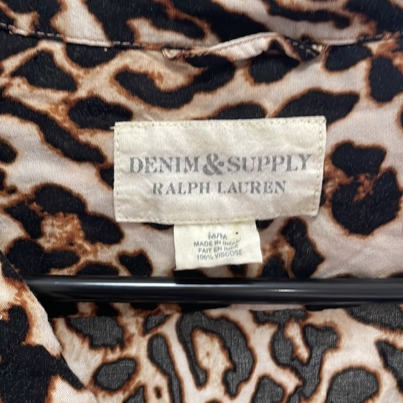 Ralph Lauren Denim & Supply Cheetah Print Short Sleeve Button Down Shirt  - M - Picture 3 of 12